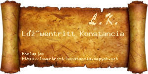 Löwentritt Konstancia névjegykártya